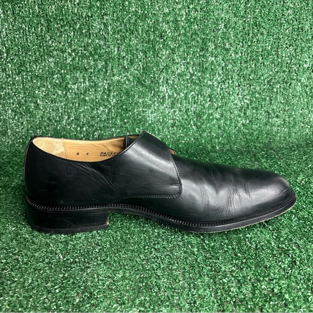 Vintage Bally Black Leather Monk Strap Shoes‎ Classic Loafers Size US 9